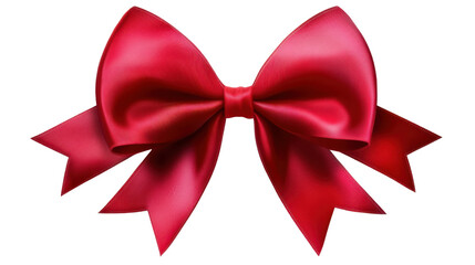 Naklejka premium Red ribbon bow on white background