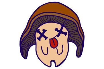 Cute Dead Expression Mushroom Characters