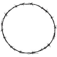 circle of barbed wire barbed wire frame vector, frame of barbed wire