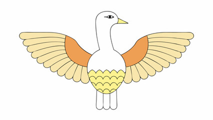 Stylized Bird with Outstretched Wings