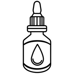 Dropper Bottle Line Art Vector