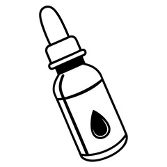 Dropper Bottle Line Art Vector