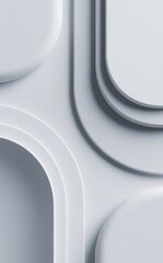 Soft neumorphic background generative ai image with light grey shapes and embossed