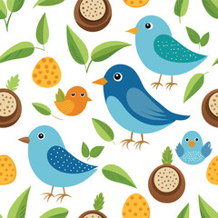 Bird and nest pattern