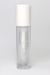 Brush applicator, Sponge applicator, Cushion tip bottle for makeup serum on a white backround