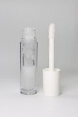 Brush applicator, Sponge applicator, Cushion tip bottle for makeup serum on a white backround