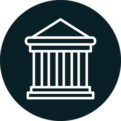 Classical Column Building in Dark Background Illustration