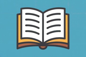 Isolated vector open book icon for education, reading, and learning