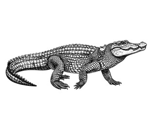 Fototapeta premium Nile Crocodile Reptile Power in Monochrome