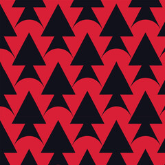 Seamless geometric vector pattern featuring colorful triangles, stars, and arrows, ideal for retro wallpaper or fabric design
