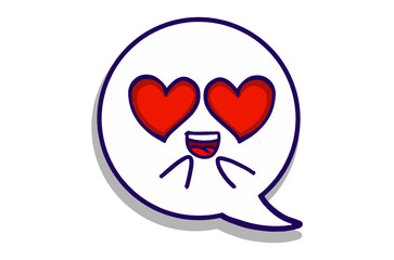 Fall in Love With Love Eyes expression Emoji Bubble Chat Mascot Characters