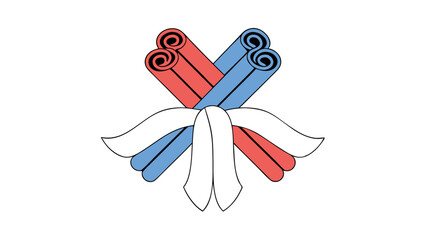 Abstract Rolled Papers Tied with a Bow