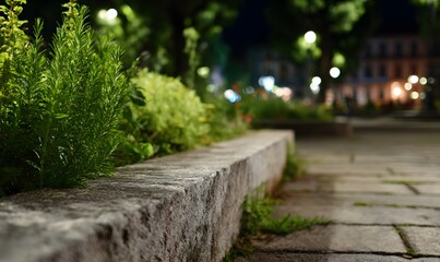 stone steps in the park, Generative AI