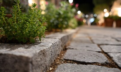 stone steps in the park, Generative AI