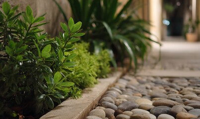 stone steps in the park, Generative AI