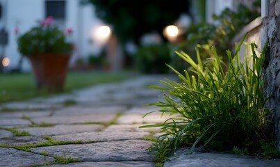 stone steps in the park, Generative AI
