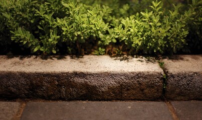 stone steps in the park, Generative AI