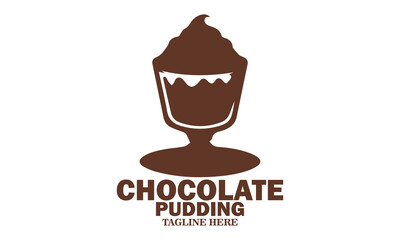 Chocolate pudding day vector illustration. Chocolate pudding dessert cup icon vector design and logo art with white background