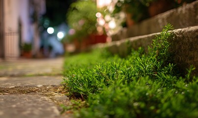 stone steps in the park, Generative AI