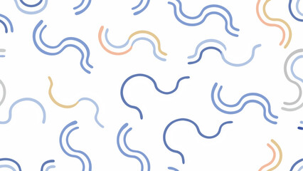 Abstract Seamless Pattern with Pastel Wavy Lines