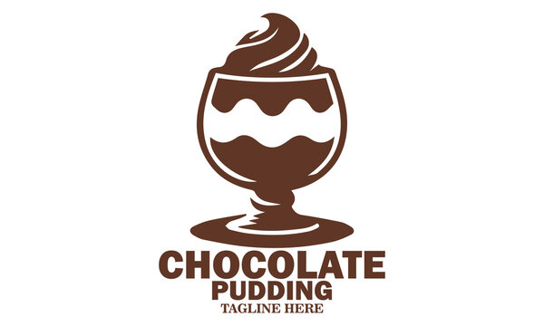 Chocolate pudding day vector illustration. Chocolate pudding dessert cup icon vector design and logo art with white background