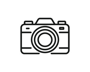 Camera logo in minimal line art format