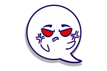Angry expression Emoji Bubble Chat Mascot Characters