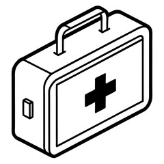 Obraz premium Medical Kit Line Art Icon