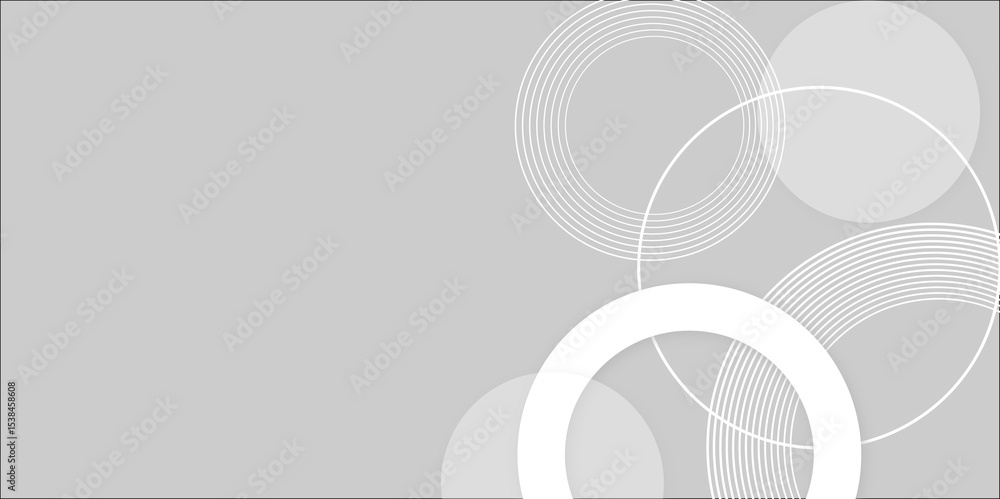 Poster modern white and gray circle gradient trendy background. grey abstract background geometry circle, d