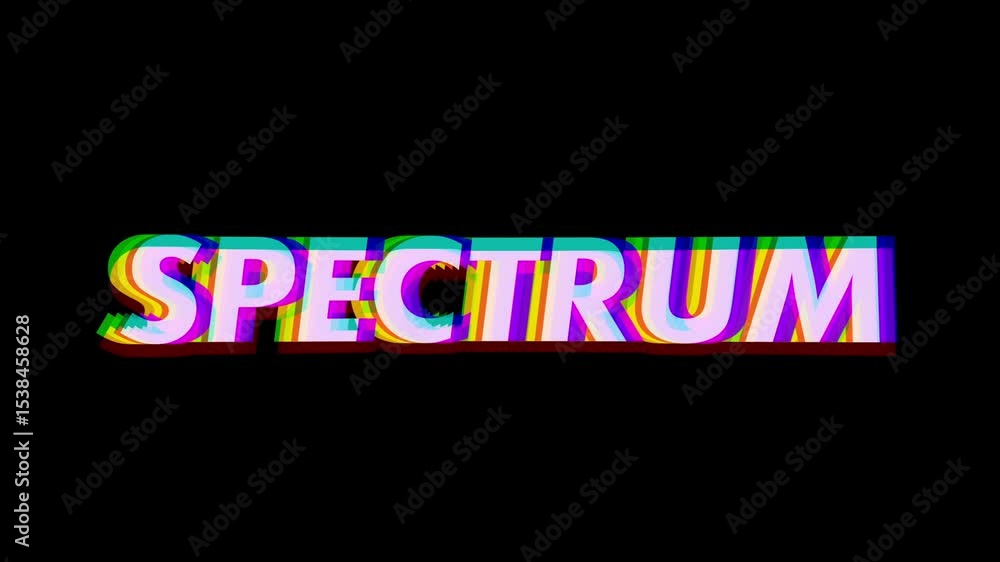 Aufkleber beginning showing spectrum glitching into rainbow then reverting to yellow green on black canvas