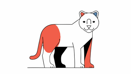 Geometric Abstract White Tiger