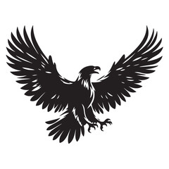 Obraz premium Vintage Bald Eagle Perch Vector – Patriotic Bird Silhouette Design