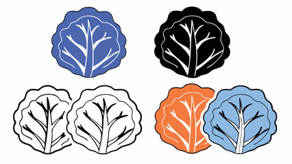 Stylized Cabbage Heads in Various Colors