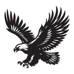 Vintage Bald Eagle Perch Vector – Patriotic Bird Silhouette Design
