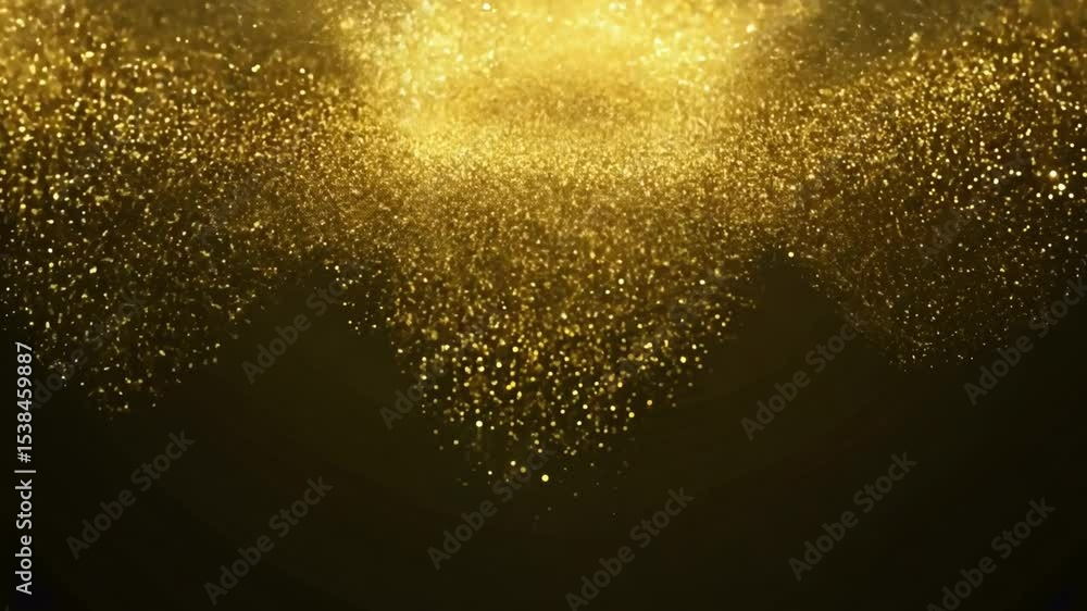 Aufkleber stunning golden particles creating a beautiful sparkling effect on a dark background for relaxing, c