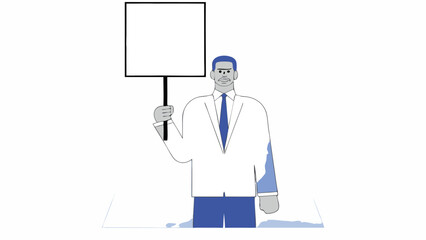 Businessman Holding Blank Sign