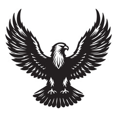 Fototapeta premium Vintage Bald Eagle Perch Vector – Patriotic Bird Silhouette Design