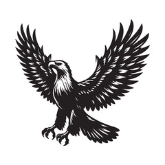 Obraz premium Vintage Bald Eagle Perch Vector – Patriotic Bird Silhouette Design