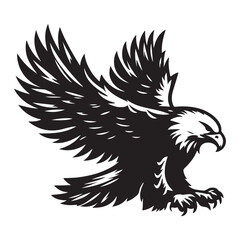 Vintage Bald Eagle Perch Vector – Patriotic Bird Silhouette Design
