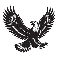 Obraz premium Vintage Bald Eagle Perch Vector – Patriotic Bird Silhouette Design