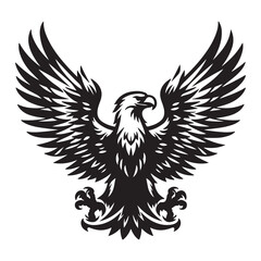 Fototapeta premium Vintage Bald Eagle Perch Vector – Patriotic Bird Silhouette Design