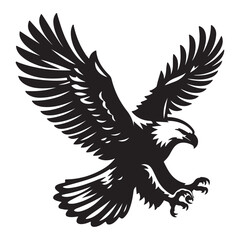 Fototapeta premium Vintage Bald Eagle Perch Vector – Patriotic Bird Silhouette Design