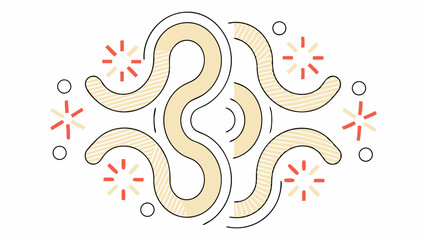 Abstract Beige and Coral Geometric Pattern