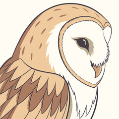 Cartoon eagle owl vector illustration, a wild bird mascot design
