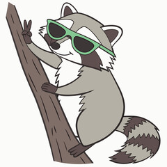 Cute cartoon squirrel animal character illustration with a nut
