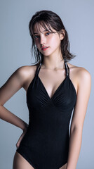 Fototapeta premium 水泳,美女, 女性, 水着, 美しい, 顔, モデル, 日本, 韓国, アジア,