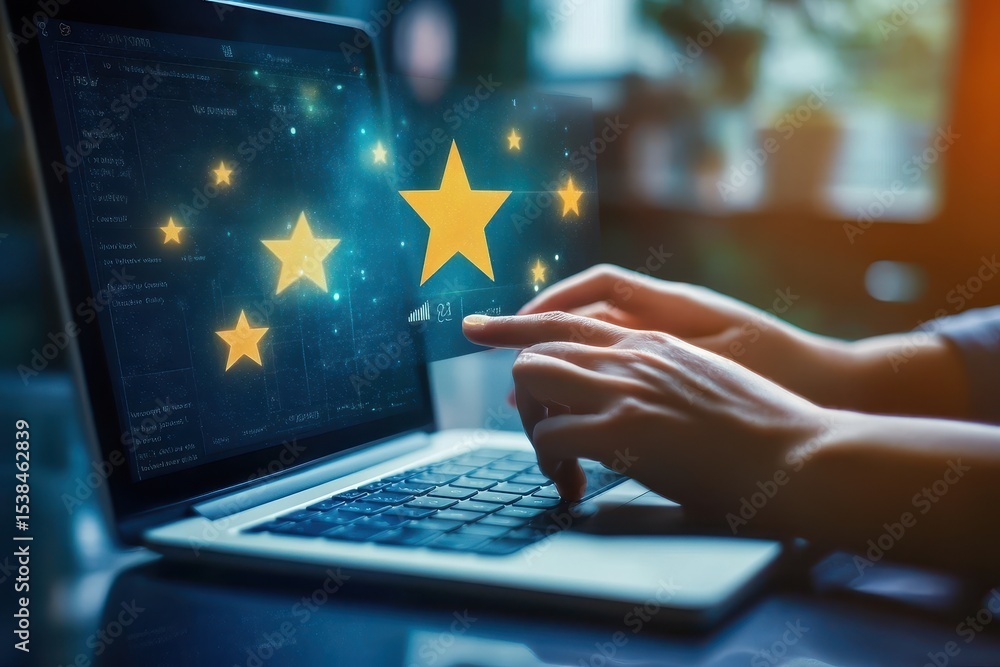 Poster business professionals engage in digital activities while evaluating client satisfaction and perform