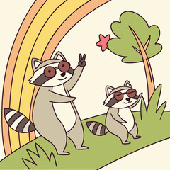 Funny cartoon animal illustrations: cute dog, cat, and mouse art