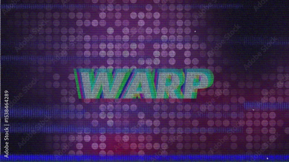 Poster flickering white static line showing cyan green warp on digital screen pulsing dot grid scanlines