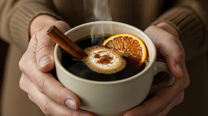 Cozy cup cradled in warm hands - Powered by Adobe